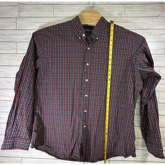 Ralph Lauren Men's Blue Red Yellow Multicolor Plaid Check 2XL Custom Fit Cotton - Picture 7 of 8